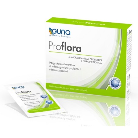 Guna Proflora Integratore di fermenti lattici probiotici 10 bustine Guna Proflora Integratore di fermenti lattici probiotici 10 bustine