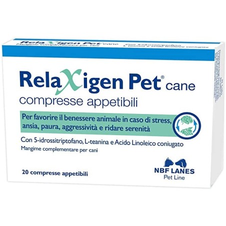 Relaxigen Pet integratore rilassante per cani di taglia media 20 compresse Relaxigen Pet integratore rilassante per cani di taglia media 20 compresse