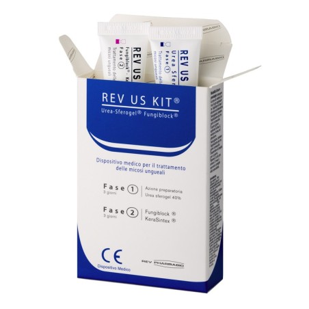 Rev Us Kit Sferogel con Fungistop Trattamento bifasico per micosi ungueali 2 tubetti da 15 ml Rev Us Kit Sferogel con Fungistop Trattamento bifasico per micosi ungueali 2 tubetti da 15 ml
