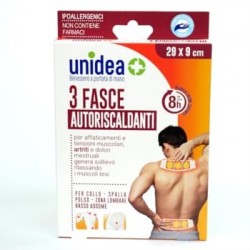 Unidea Fascia riscaldante per dolori alla schiena 3 pezzi formato 29x9 cm