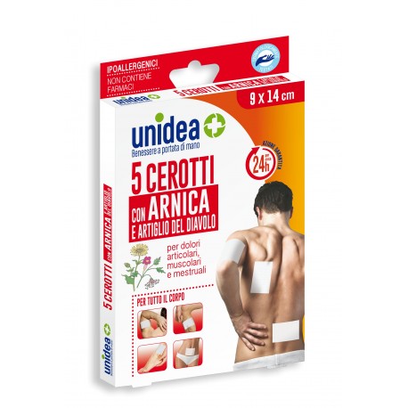 Unidea Cerotto all'arnica contro i dolori 5 pezzi formato 9x14 cm