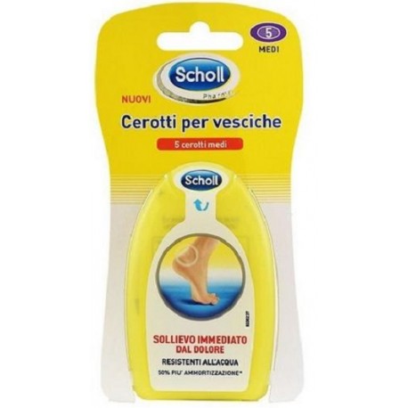 Scholl Cerotti per vesciche resistenti all'acqua 5 pezzi taglia media