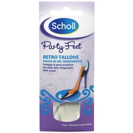 Scholl Party Feet fascia in gel protettiva per sfregamento del tallone 1 paio Scholl Party Feet fascia in gel protettiva per sfregamento del tallone 1 paio