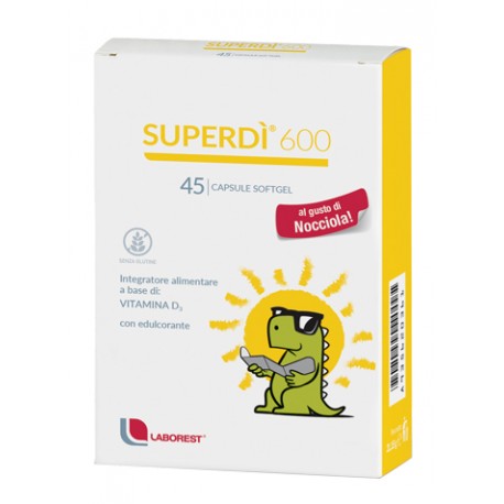 Superdì 600 integratore di vitamina D3 al gusto nocciola 45 capsule