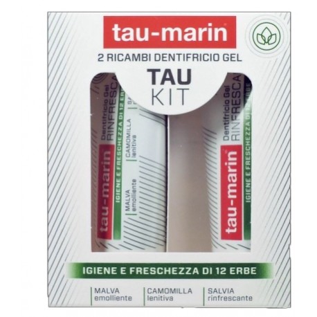 Tau Marin Kit 2 ricambi Dentifricio gel rinfrescante lenitivo 2 tubetti da 20 ml