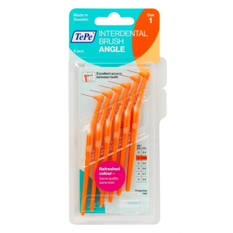 TePe Angle Scovolino per igiene interdentale 6 pezzi 0,45 mm arancione