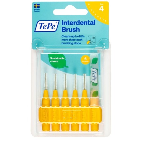 TePe Scovolino per igiene interdentale 6 pezzi 0,7 mm giallo TePe Scovolino per igiene interdentale 6 pezzi 0,7 mm giallo