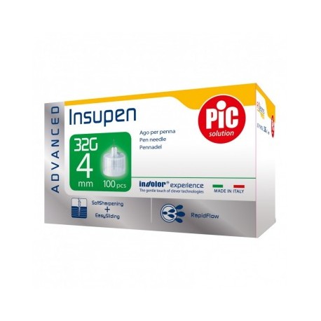 PIC Ago penna insulina Insupen Advance G32x4 mm 100 pezzi