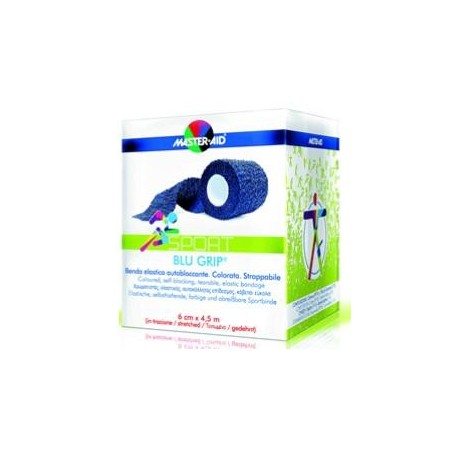 Master Aid Sport Blue Grip Benda elastica autobloccante 8 cm x 4,5 m Master Aid Sport Blue Grip Benda elastica autobloccante 8 cm x 4,5 m