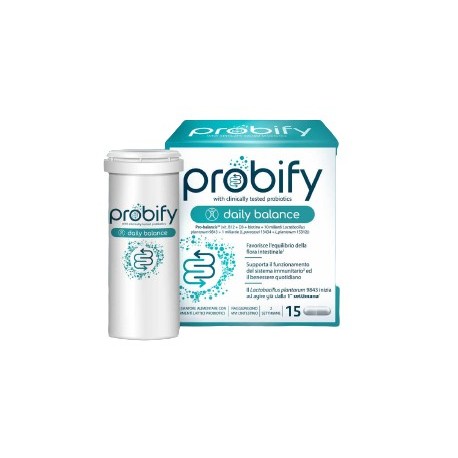 Probify Daily Balance - Integratore di fermenti lattici probiotici per l'equilibrio intestinale 15 capsule