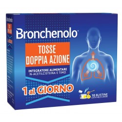 Bronchenolo Tosse Doppia Azione Integratore Tosse grassa e secca 10 bustine