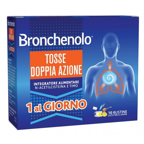 Bronchenolo Tosse Doppia Azione Integratore Tosse grassa e secca 10 bustine