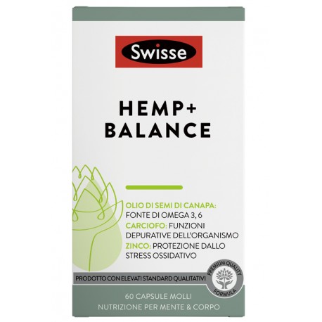 Swisse Hemp+ Balance - Integratore depurativo e digestivo con olio di semi di canapa 60 capsule