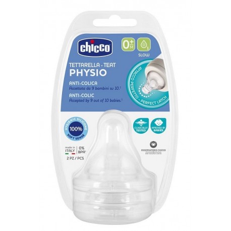 Chicco Perfect 5 Tettarella anticolica per neonati da 0 mesi 1 foro 2 pezzi