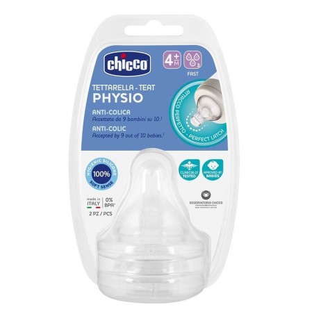 Chicco Perfect 5 Tettarella in silicone per bambini da 4 mesi 3 fori 2 pezzi Chicco Perfect 5 Tettarella in silicone per bambini da 4 mesi 3 fori 2 pezzi