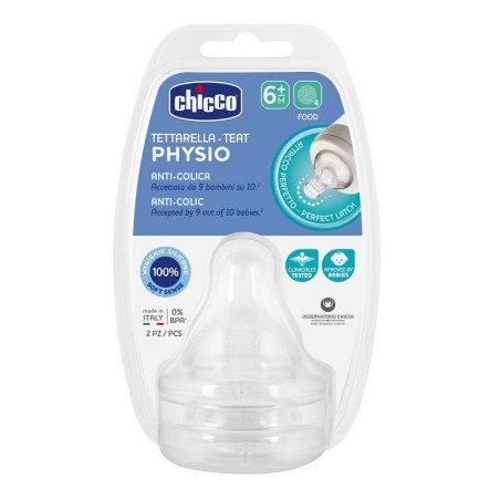 Chicco Tettarella Perfect 5 anticolica in silicone per bambini da 6 mesi 2 pezzi Chicco Tettarella Perfect 5 anticolica in silicone per bambini da 6 mesi 2 pezzi