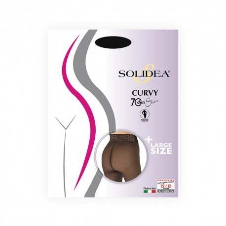 Solidea Curvy Sheer Collant a compressione graduata 70 den nero 3ML-XL