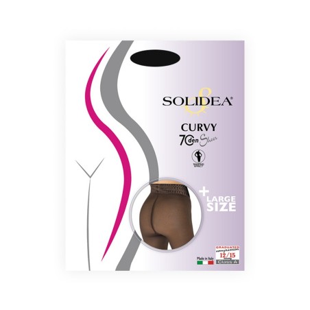 Solidea Curvy Sheer Collant a compressione graduata 70 den nero 3ML-XL Solidea Curvy Sheer Collant a compressione graduata 70 den nero 3ML-XL