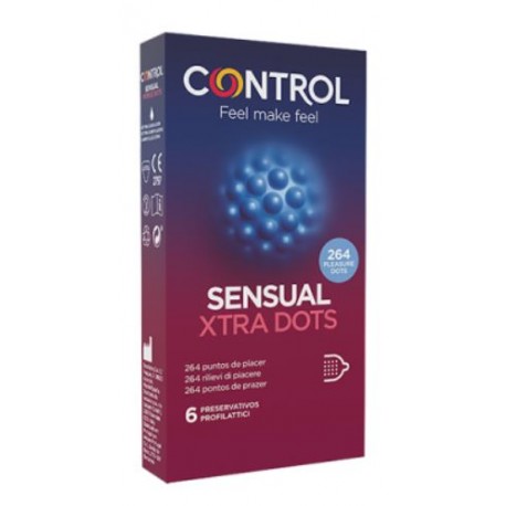 Control Sensual Xtra Dots preservativo stimolante con punti in rilievo 6 pezzi