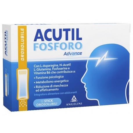 Acutil Fosforo Advance 12 stick orosolubili integratore per memoria e concentrazione
