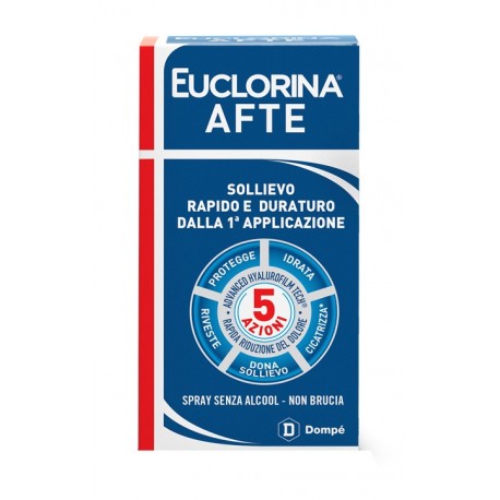 Euclorine Afte Spray con acido ialuronico per afte e lesioni orali 15 ml