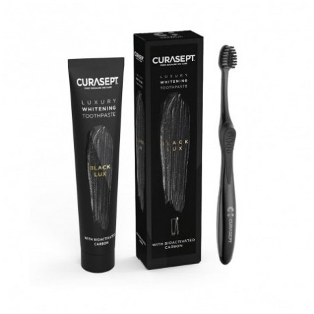 Curasept Black Luxury Whitening Toothpaste dentifricio sbiancante 75 ml + spazzolino