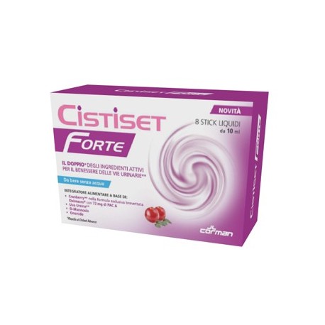 Cistiset Forte integratore per le vie urinarie e cistite 8 stick da 10 ml