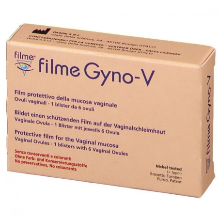 Filme Gyno V film protettivo della mucosa vaginale 6 ovuli Filme Gyno V film protettivo della mucosa vaginale 6 ovuli