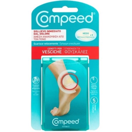 Compeed Cerotto idrocolloidale per vesciche medio 5 pezzi Compeed Cerotto idrocolloidale per vesciche medio 5 pezzi