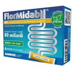 FlorMidabìl Stop 80 miliardi integratore probiotico per la flora intestinale 6 bustine