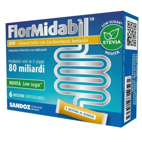 FlorMidabìl Stop 80 miliardi integratore probiotico per la flora intestinale 6 bustine FlorMidabìl Stop 80 miliardi integratore probiotico per la flora intestinale 6 bustine
