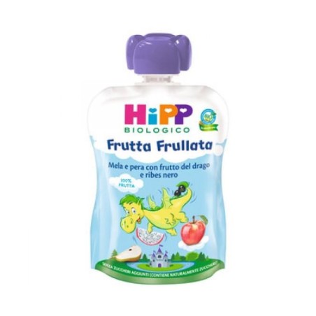 Hipp Biologico Frutta Frullata mela pera frutto del drago ribes nero 90 g Hipp Biologico Frutta Frullata mela pera frutto del drago ribes nero 90 g