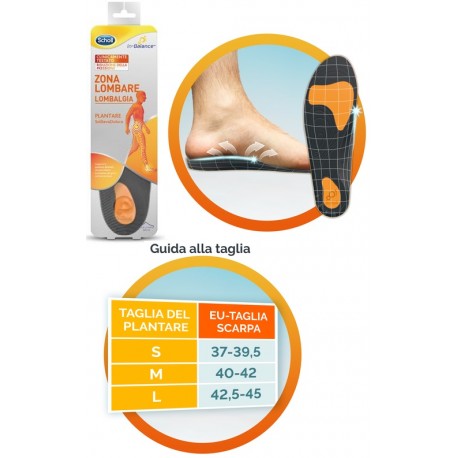 Scholl Plantare Sollievo Dolore Lombare per lombalgia 2 pezzi taglia M