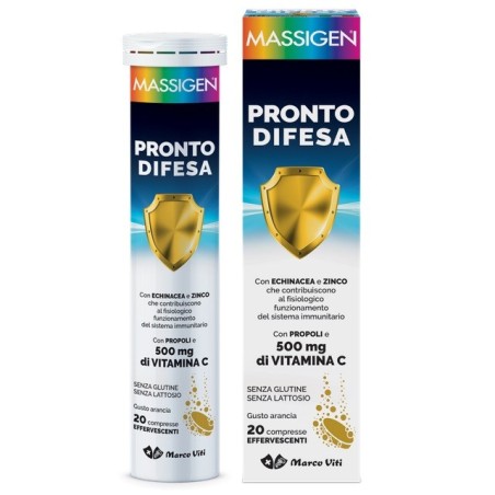 Massigen Pronto Difesa integratore per difese immunitario 20 compresse effervescenti Massigen Pronto Difesa integratore per difese immunitario 20 compresse effervescenti