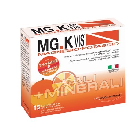 MG.K Vis Orange Magnesio potassio integratore con creatina 15 bustine MG.K Vis Orange Magnesio potassio integratore con creatina 15 bustine