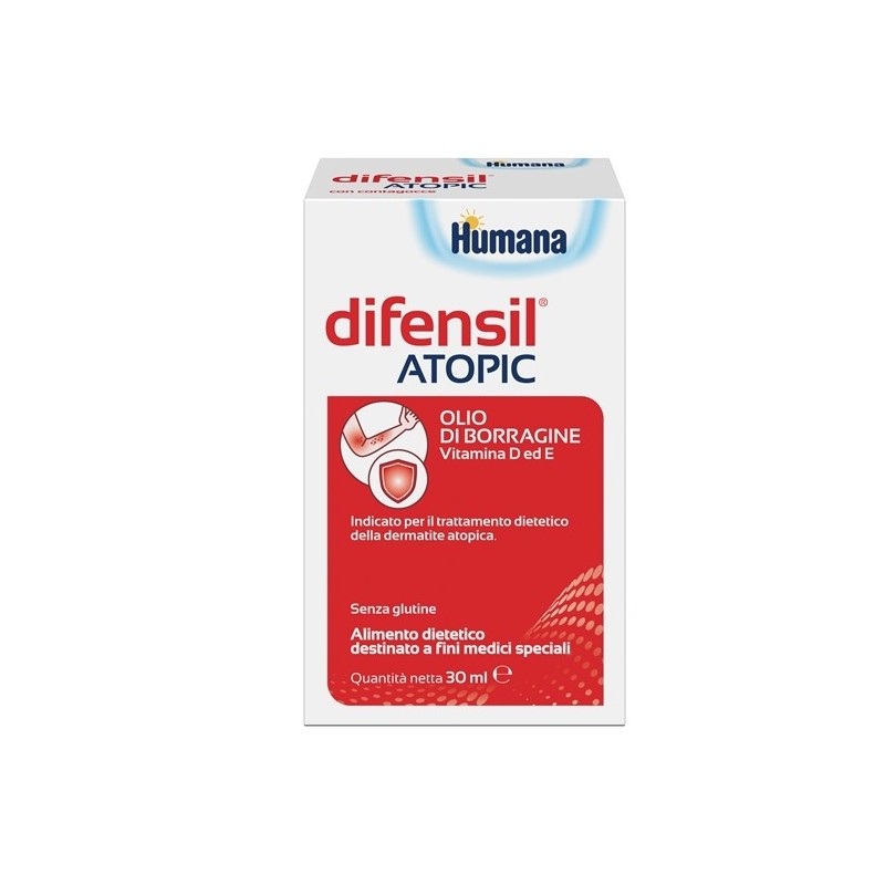 Humana Difensil Atopic integratore per dermatite atopica 30 ml - Farmacia  Centrale Amato
