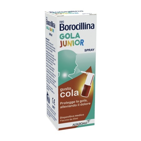 Neoborocillina Gola Junior spray per mal di gola gusto cola 20 ml Neoborocillina Gola Junior spray per mal di gola gusto cola 20 ml
