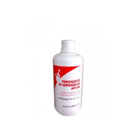 Afom Perossido di idrogeno 10 volumi disinfettante 200 ml Afom Perossido di idrogeno 10 volumi disinfettante 200 ml