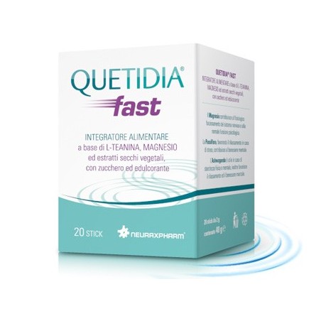 Quetidia Fast integratore rilassante per benessere mentale 20 stick Quetidia Fast integratore rilassante per benessere mentale 20 stick