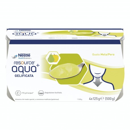 Nestlè Resource Aqua+ Acqua gelificata gusto mela pera 4 x 125 g