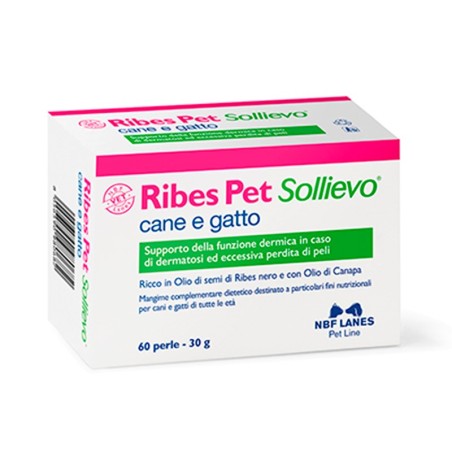 Ribes Pet Sollievo integratore per cani e gatti per dermatosi ed eccessiva perdita di peli 60 peli Ribes Pet Sollievo integratore per cani e gatti per dermatosi ed eccessiva perdita di peli 60 peli