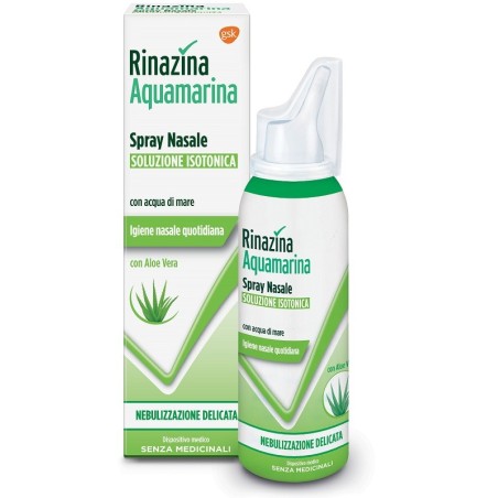 Rinazina Aquamarina Spray Nasale soluzione isotonica con aloe vera 100 ml