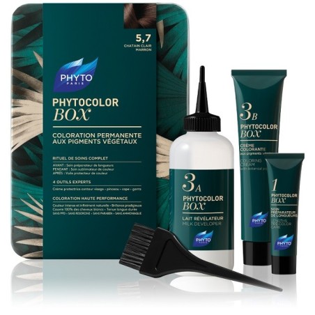 Phyto Color Box n. 5.7 Castano chiaro tabacco - Box completo di colorazione Phyto Color Box n. 5.7 Castano chiaro tabacco - Box completo di colorazione