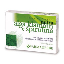 Farmaderbe Nutra Alga Klamat e Spirulina integratore tonico stimolante 30 compresse