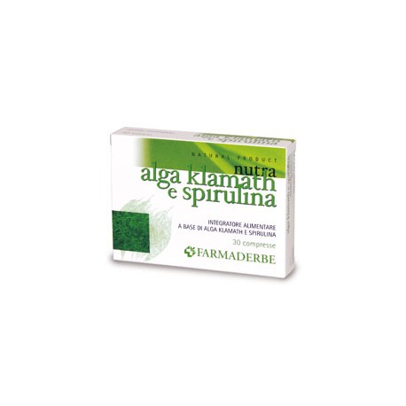 Farmaderbe Nutra Alga Klamat e Spirulina integratore tonico stimolante 30 compresse