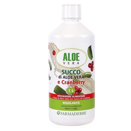 Farmaderbe Succo di Aloe Vera e Cranberry depurativo drenante 1 litro