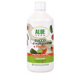 Farmaderbe Succo di aloe vera e papaya digestivo e depurativo 1 litro
