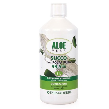 Farmaderbe Succo di Aloe Vera con polpa pura depurativo 1 litro