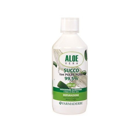 Farmaderbe Succo di aloe vera con polpa pura depurativo drenante 500 ml Farmaderbe Succo di aloe vera con polpa pura depurativo drenante 500 ml