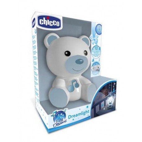 Chicco Dreamlight Luce notturna per bambini a forma di orsetto azzurro